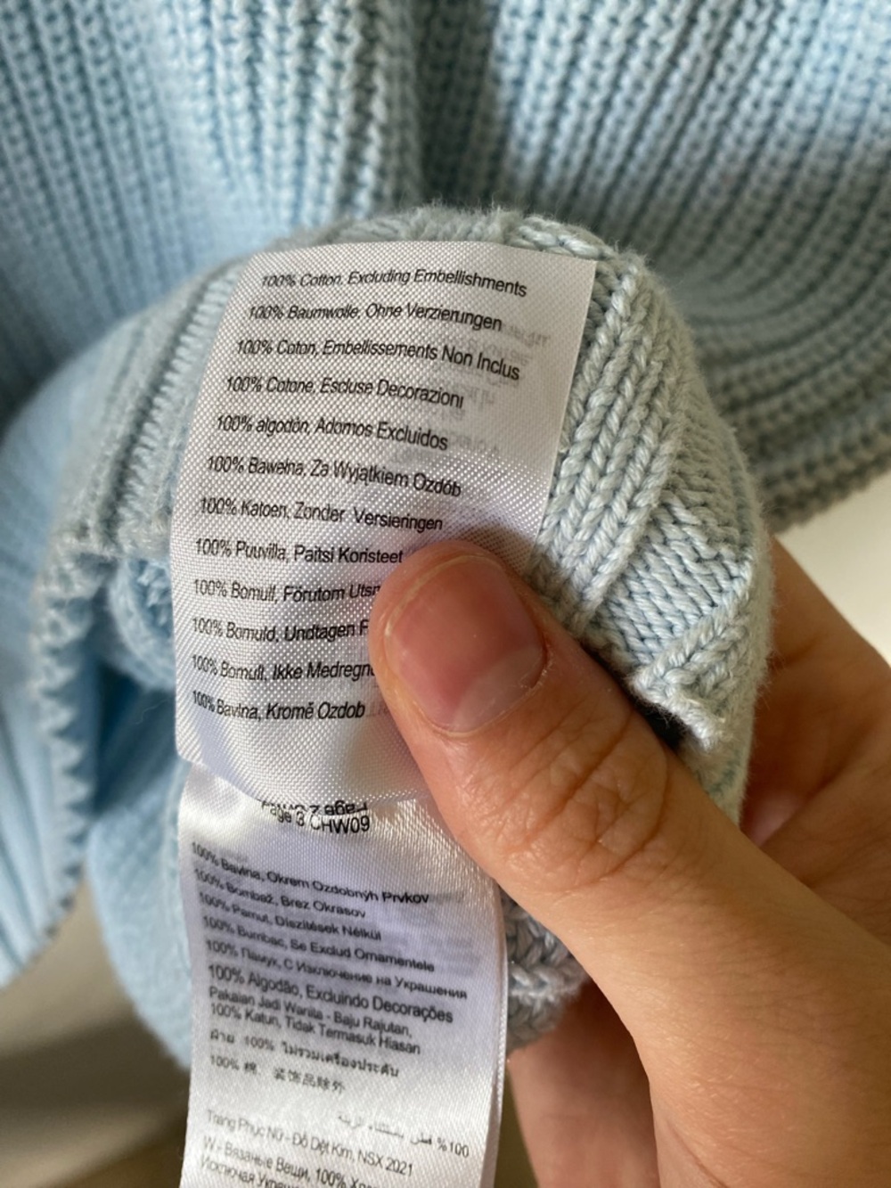 Cotton On Sky Blue V-Neck Knit Sweater Vest, 100 Cotton, L - Picture 4 of 4